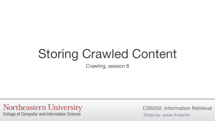 storing crawled content