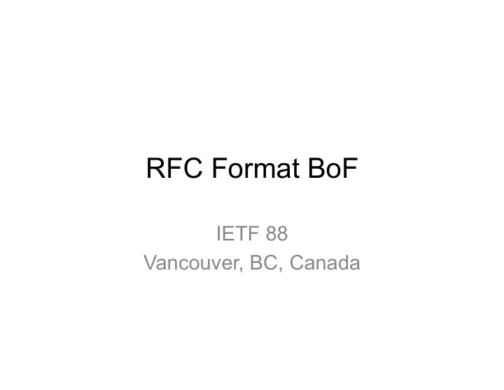 rfc format bof
