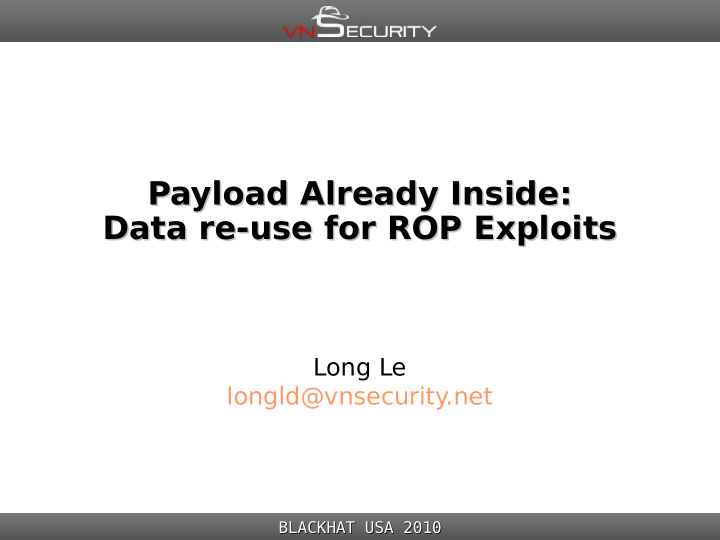 payload already inside payload already inside data re use