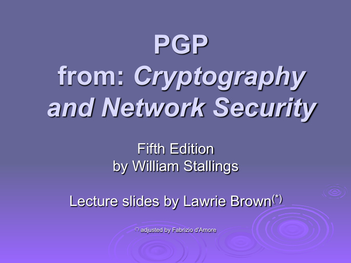 pgp from cryptography and network security