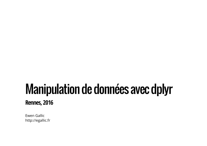 manipulation de donn es avec dplyr