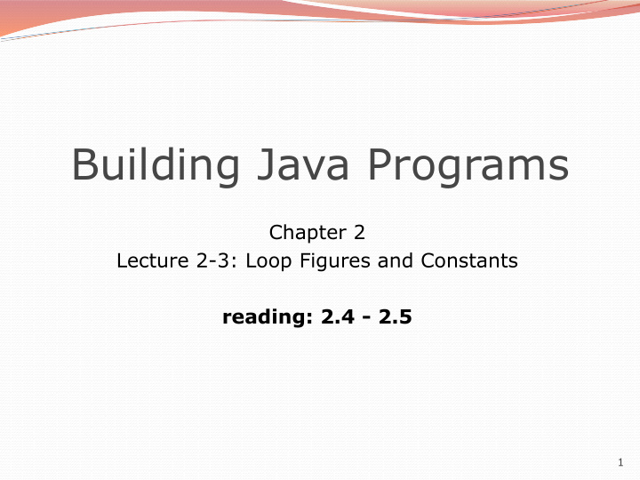 building java programs