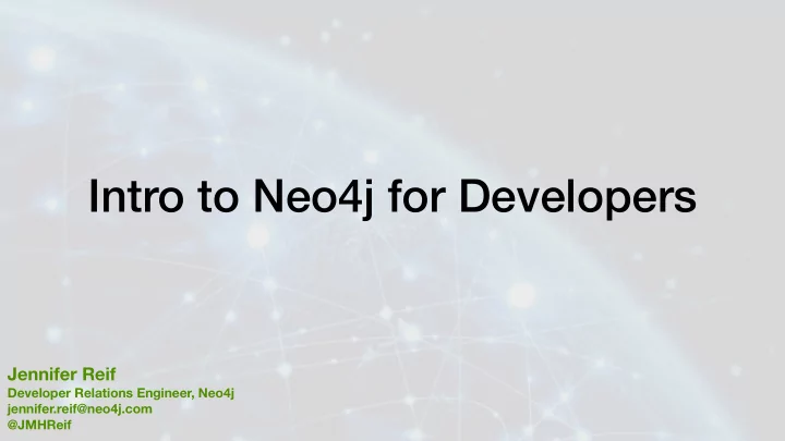 intro to neo4j for developers