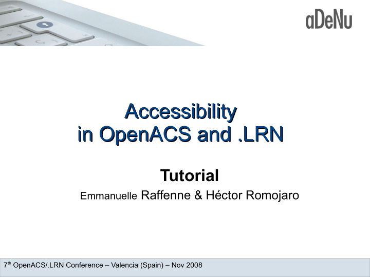 accessibility accessibility in openacs and lrn in openacs