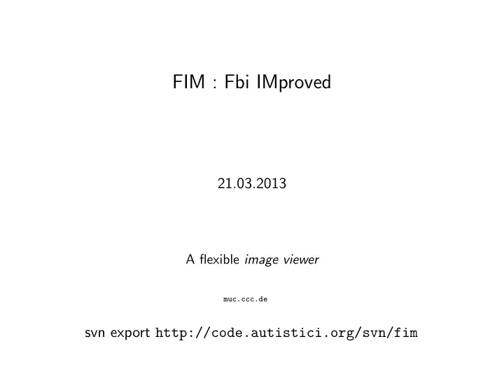 fim fbi improved