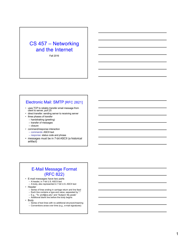 cs 457 networking and the internet