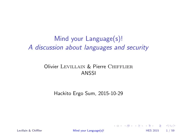 mind your language s a discussion about languages and