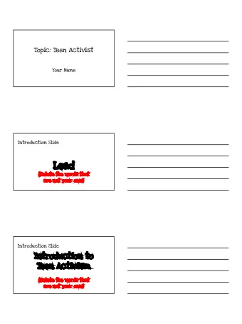Lead  {Delete the words that  are not your own}  Introduction Slide  Introduction to  Teen Activism