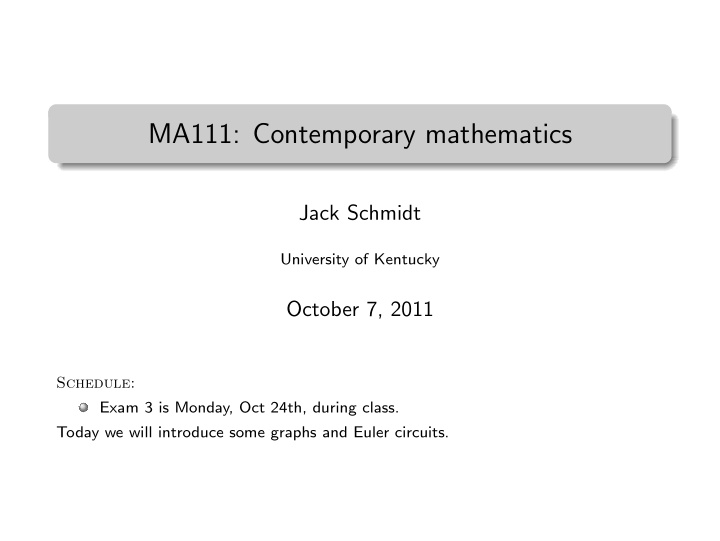 ma111 contemporary mathematics