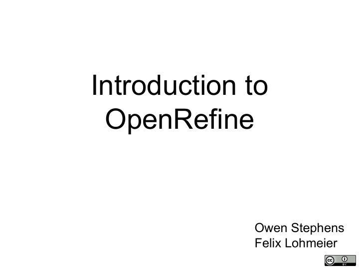 introduction to openrefine