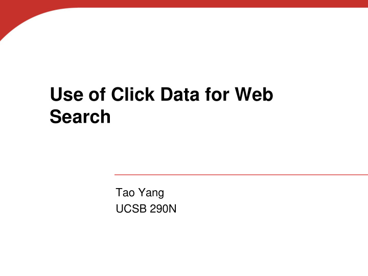 use of click data for web