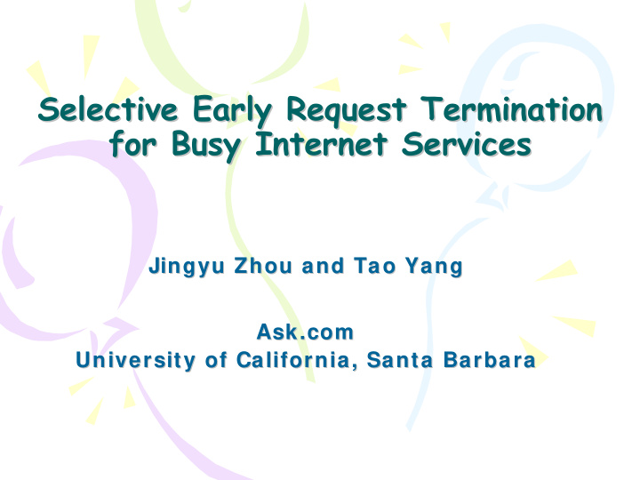 selective early request termination selective early