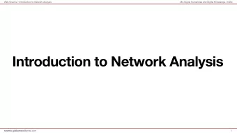 Introduction to Network Analysis saverio . giallorenzo @gmail.com  1 Web Science