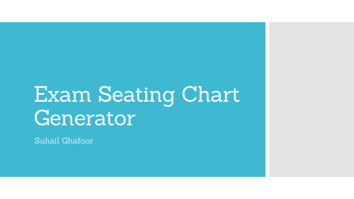 exam seating chart generator
