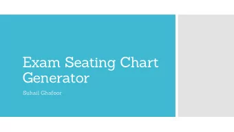Exam Seating Chart  Generator  Suhail Ghafoor  Solution:  Problem:  Generate a  Enter names or