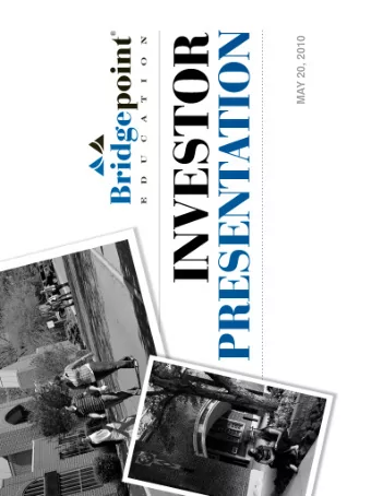 MAY 20, 2010  Agenda  8:30  Andrew Clark, Chief Executive Officer  9:00  Ross Woodard, Chief