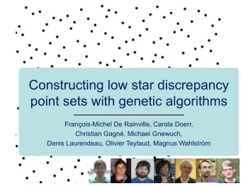 Constructing low star discrepancy  point sets with genetic algorithms  Franois-Michel De