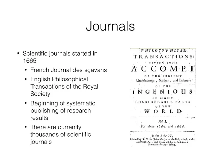 journals