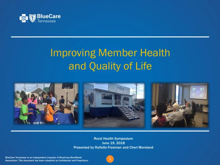 improving member health and quality of life