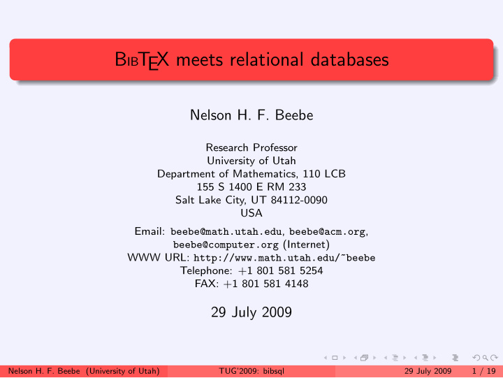 b ib t ex meets relational databases