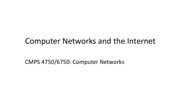computer networks and the internet