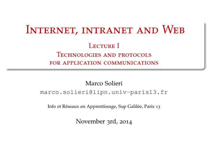 i nternet intranet and w eb