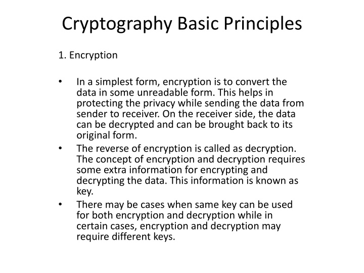 cryptography basic principles
