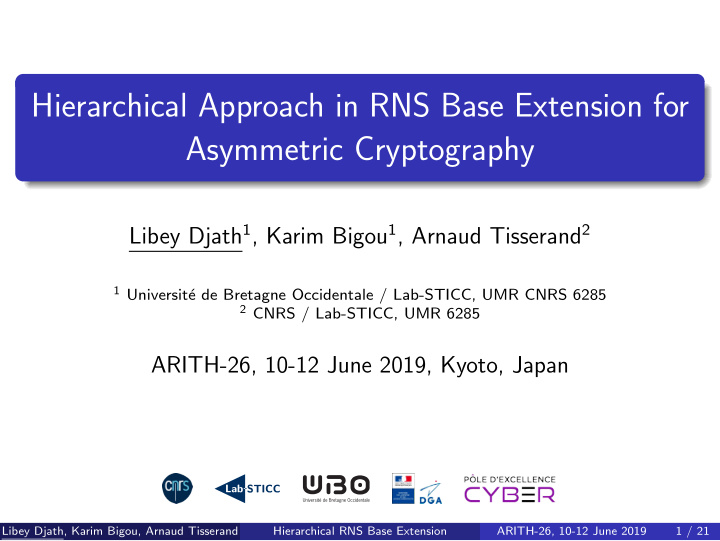 hierarchical approach in rns base extension for