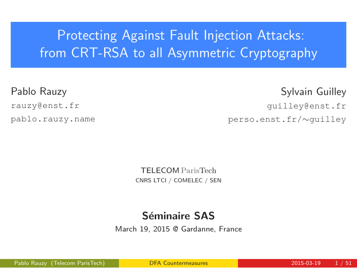 protecting against fault injection attacks from crt rsa