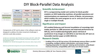 DIY Bl  DIY  Block  ck-Parallel  el Da  Data An  Analysis  Scientific Achievement  Master  Assigner