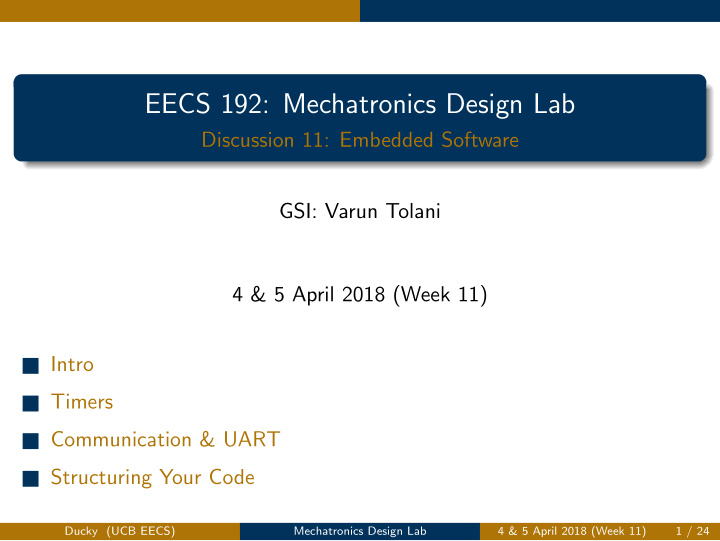 eecs 192 mechatronics design lab