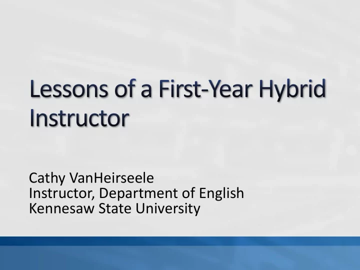 cathy vanheirseele instructor department of english