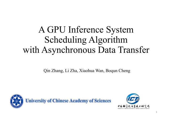 a gpu inference system scheduling algorithm with