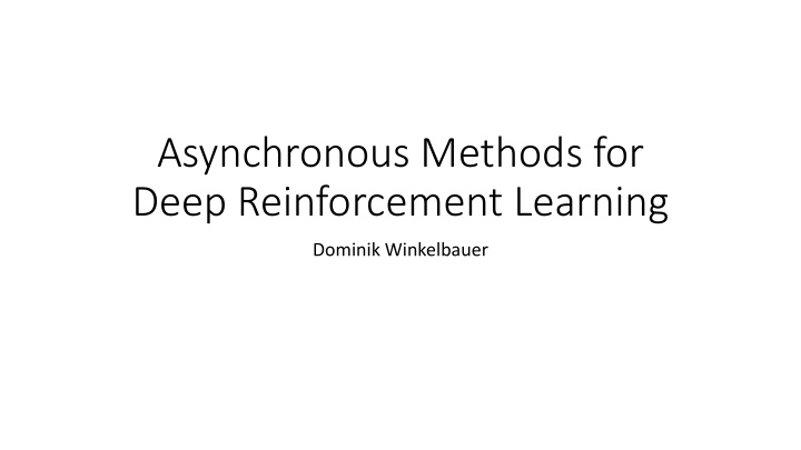 deep reinforcement learning