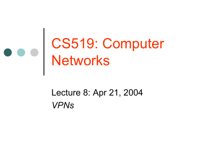 cs519 computer networks
