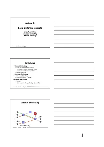 1  Message  Message Switching  Switching  Mail delivery  G. Bianchi, G. Neglia  Packet Switching