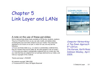 Chapter 5  Link Layer and LANs