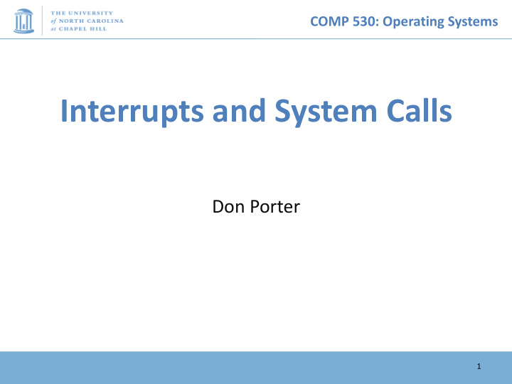 interrupts and system calls