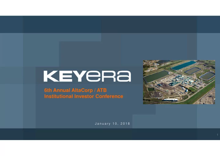 6th annual altacorp atb institutional investor conference