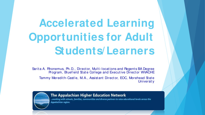 accelerated learning opportunities for adult students