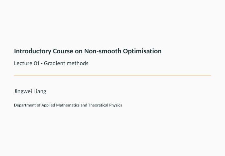 introductory course on non smooth optimisation