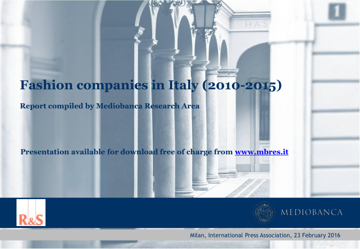fashion companies in italy 2010 2015