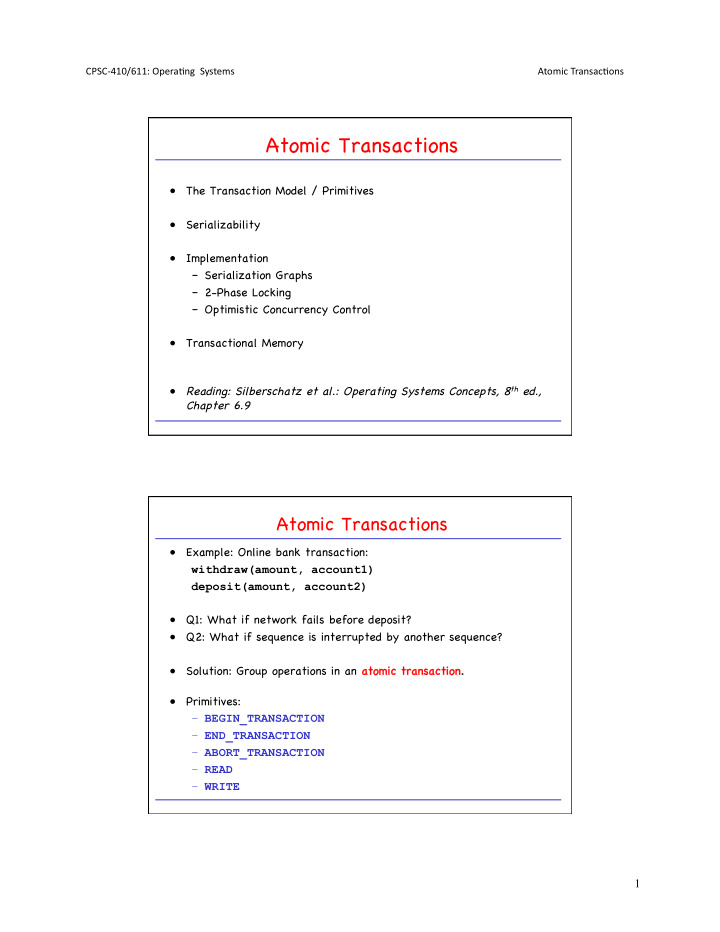 atomic transactions