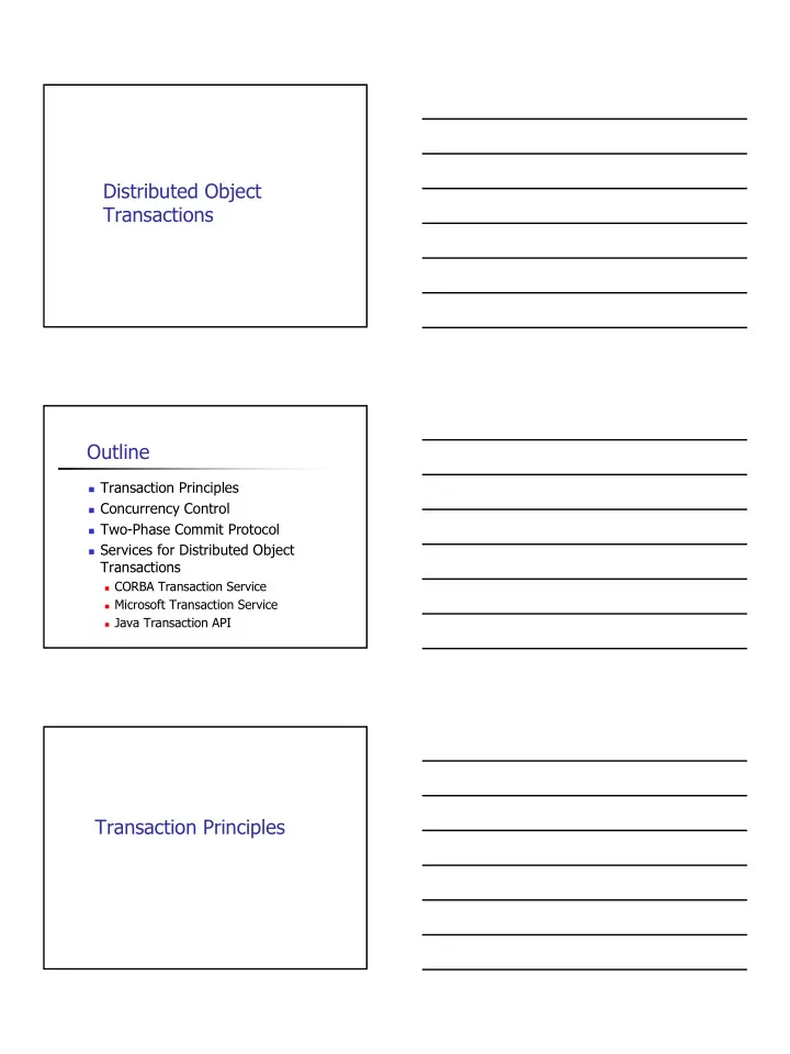 distributed object transactions outline