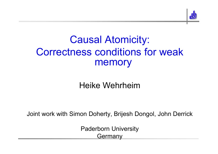 causal atomicity correctness conditions for weak memory