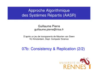 Approche Algorithmique  des Syst`  emes R  epartis (AASR)  Guillaume Pierre