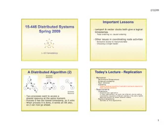 Important Lessons   Lamport &amp; vector clocks both give a logical  timestamps   Total