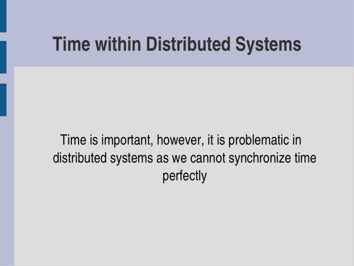 time within distributed systems