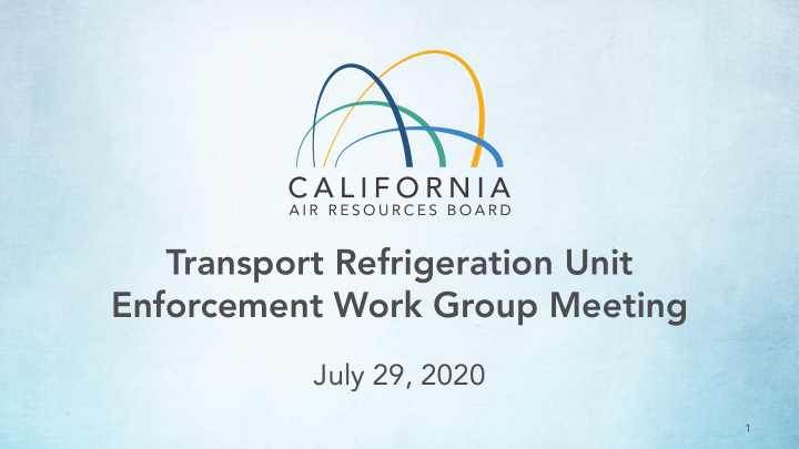 transport refrigeration unit enforcement work group