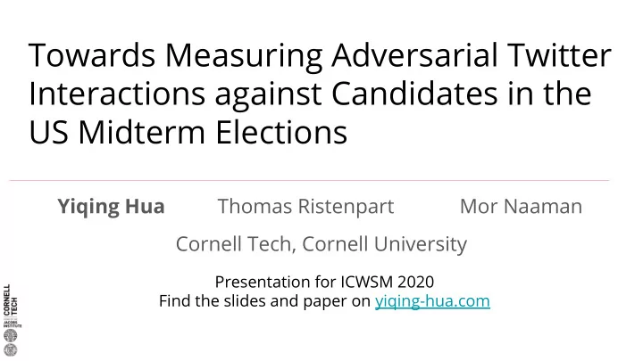 towards measuring adversarial twitter interactions